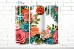 3D Floral 20 oz Skinny Tumbler Wrap Product Image 1