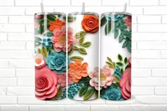 3D Floral 20 oz Skinny Tumbler Wrap Product Image 3