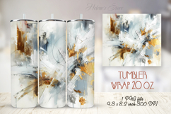 3D strokes gold &amp; black paint straight tumbler 20oz wrap png Product Image 1