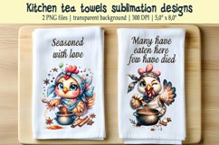 Cute Chicken and Funny quote kitchen tea towel sublimation Product Image 1