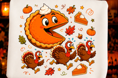 Pumpkin Pie Turkey Chase PNG Product Image 1