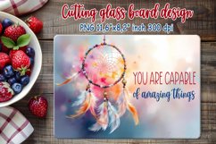 Inspiring quote kitchen glass cutting board sublimation png Product Image 1