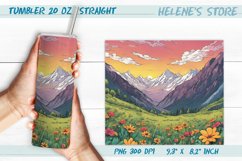 Sunrize in Spring mountains tumbler sublimation wraps Product Image 1