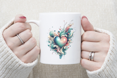 Cute watercolor heart sublimation design | Love clipart png Product Image 3