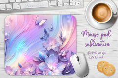 Iridescent lilac 3D floral mouse pad sublimation design png Product Image 1