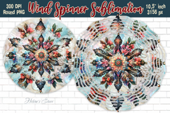 Christmas Snowflake Wind Spinner wrap sublimation design png Product Image 1