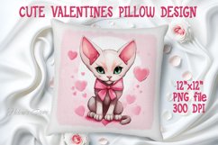 Valentines cat pillow design|Sweet pets print pillows Product Image 1