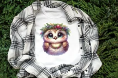 Christmas owl clipart sublimation PNG | Retro funny animal Product Image 2