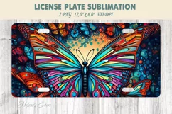 Car plate sublimation | Car plate PNG | Abstract Butterfly Product Image 3