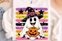 Cute Witch Ghost Pumpkin Halloween PNG Product Image 1
