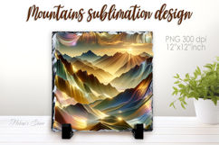 Magic mountains slate design png | Fanatsy night landscape Product Image 1