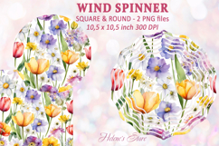 Flowers Wind spinner|Garden flowers Wind spinner sublimation Product Image 1