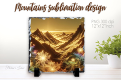 Magic mountains slate design png | Fanatsy night landscape Product Image 1
