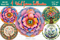 Spring designs Wind Spinner wrap sublimation|Blooming garden Product Image 1