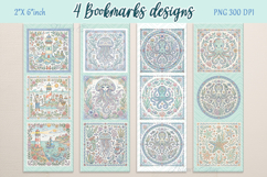 Pastel sea life pattern Printable bookmark png |4 Book craft Product Image 1