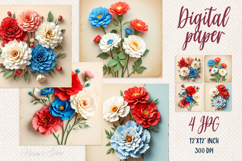 Vintage floral digital papers jpeg|Scrap booking 3d graphics Product Image 1
