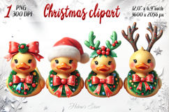 Christmas funny rubber ducks clipart t shirt design png Product Image 1