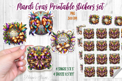 Mardi Gras coquette bow printables stickers and sheet Product Image 1