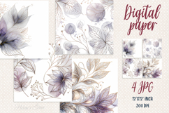 Luxury floral pattern digital papers jpeg | Scrap booking Product Image 1