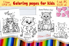 Happy Mother's Day Coloring Book Pages jpeg|Cute animals mom Product Image 1