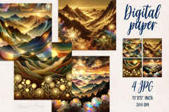 Sunset mountains digital paper| Pearl fanatsy scrap booking Product Image 1