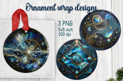 Fantasy cosmos round ornament sublimation designs PNG Product Image 1