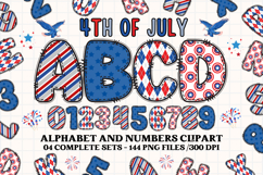 4th July Alphabet png clipart, independence letters doodle Product Image 1