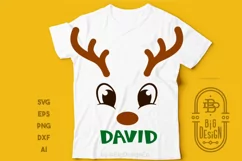 Christmas SVG - Cute Reindeer SVG , Boy Reindeer face SVG Product Image 2