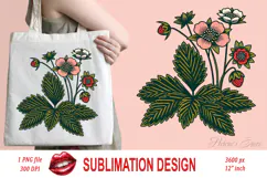 Wildflowers strawberry clipart | Vintage flowers graphics Product Image 2