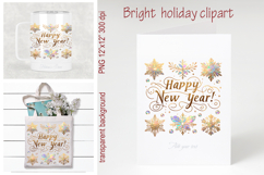 Bright Happy New Year quote sublimation design clipart png Product Image 1