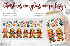 Marry Christmas glass can wrap 16oz BUNDLE|Cute xmas designs Product Image 5