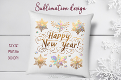 Bright Happy New Year quote sublimation design clipart png Product Image 3