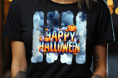 Happy Halloween cute brush strokes t shirt design png Product Image 2