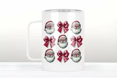 Coquette bow clipart sublimation PNG| Retro funny Santa face Product Image 3