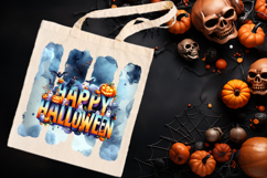 Happy Halloween cute brush strokes t shirt design png Product Image 3