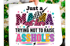 Checkered Sassy Mama Mom Tshirt Png Product Image 1