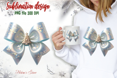 Cute Christmas coquette bows design|Blue bow T-shirt clipart Product Image 1