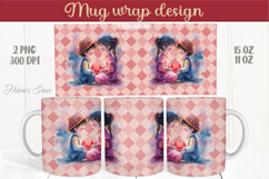 Cute kids couple &amp; heart Mug wrap sublimation| Boy and girl Product Image 1