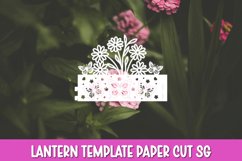 Daisies Flowers Lantern SVG I Floral paper cut SVG Product Image 2