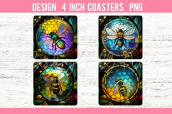 BUNDLE Stained Glass Square Coaster Sublimation Designs PNG Product Image 10