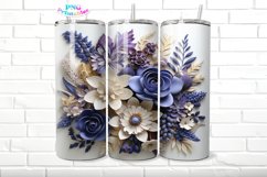 3D Floral 20 oz Skinny Tumbler Wrap Product Image 1