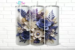 3D Floral 20 oz Skinny Tumbler Wrap Product Image 1