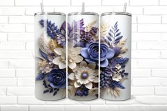 3D Floral 20 oz Skinny Tumbler Wrap Product Image 3