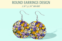 Spring Flowers earrings | Floral Round Earring sublimation Product Image 1