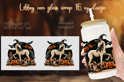 Halloween horse witch hat Libbey Can Glass Wrap 16oz design Product Image 1