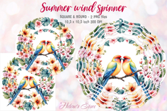 Cute birds windspinner |Lovebirds Wind spinner sublimation Product Image 1