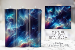 Bright waves blue tumbler 20 oz wrap sublimation design png Product Image 1