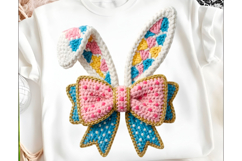 Faux Yarn Easter Coquette Bow PNG Product Image 1