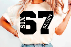 67 PNG, Six Seven Number Clipart SVG, Product Image 2