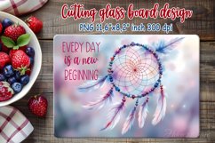 Inspiring quote kitchen glass cutting board sublimation png Product Image 1